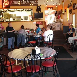 people sitting at tables