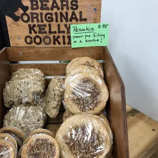 New flavor of cookies at Bears -Pecookie-pecan pie filling in a cookie!!  Yummy!