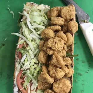 Overstuffed shrimp poboys every day til 3:00.