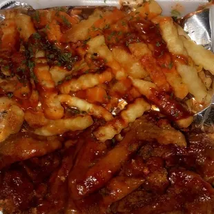 fries and meat