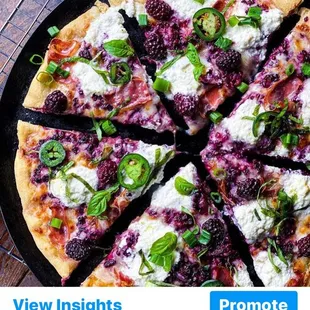 Big Belly Nelly's BlackBerry Goat Cheese pizza !!! Amazing food and creations ....