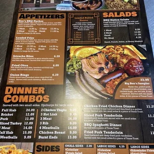 one side of the menu - the prices are very reasonable for what you get!