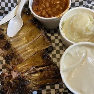 my husband's half rack of ribs meal