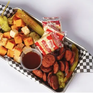 Sausage and cheese plate