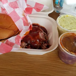 Brisket dinner combo.