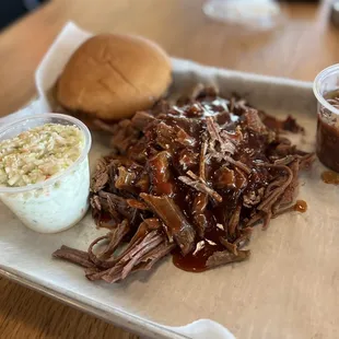 Brisket mild with slaw and beans