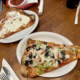 New York Style Slice with Ricotta and New York Style Veggie Slice