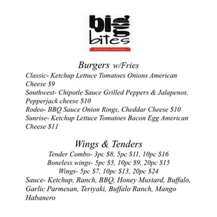 a menu for a restaurant