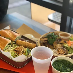 a tray of food on a table