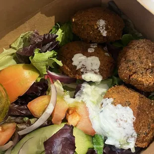 Falafel and fresh salad