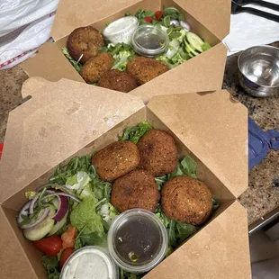Falafel and salad