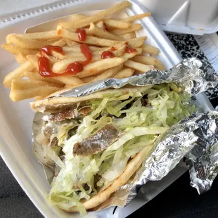Gyro with fries