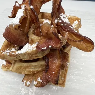 bacon and waffles