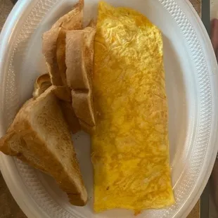 Cheese omelet that my daughter described as best she has ever had.