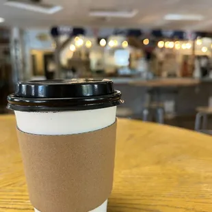 Drip coffee, black.