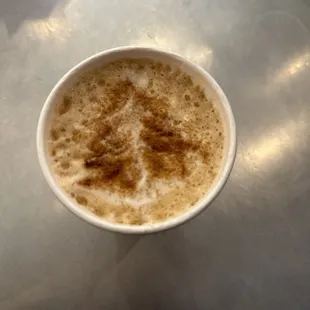 Dirty chai with Christmas tree art