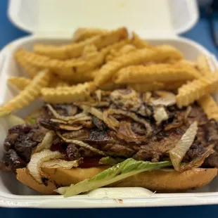 Ribeye and fries