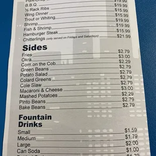 menu