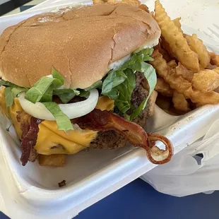 HUGE Bacon Cheeseburger