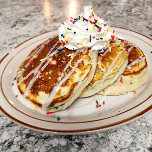 Special-birthday cake pancakes