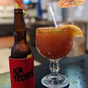 Pacifico and a michelada
