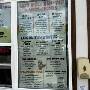 the menu