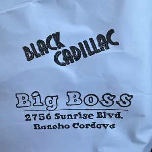 The black Cadillac is an excellent choice for their tri tip sandwiches