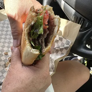 inside a black cadillac