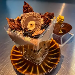 Ferrero Rocher chocolate cheesecake-custard parfait