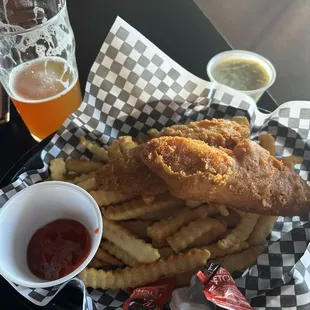 Fish &amp;chips (the 2 piece option) there&apos;s a 4 piece too