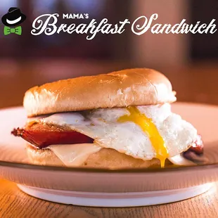 a breakfast sandwich on a plate