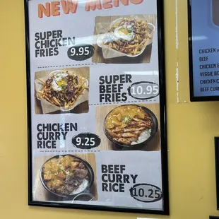New menu items