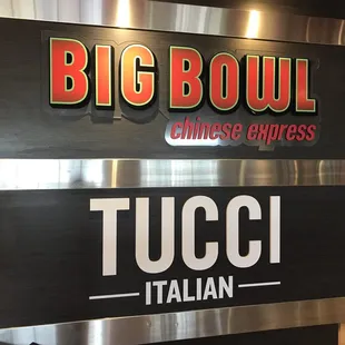 a sign for the restaurant