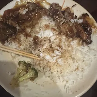 Chicken teriyaki and white rice