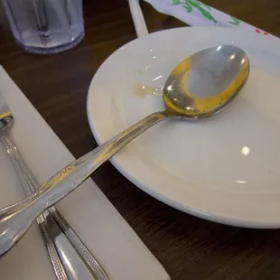 incorrect spoon that was used for the soup