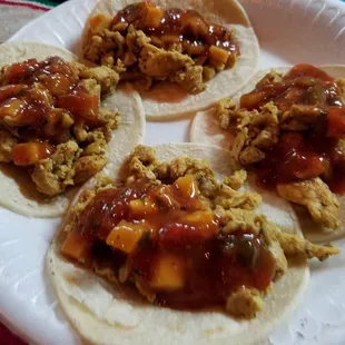 Chicken with peach mango salsa