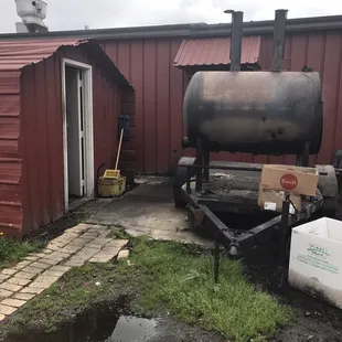 True smoked meats, tidy outside.