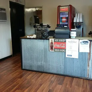 the front desk of the restaurant