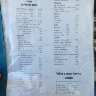 the menu
