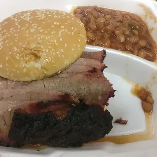 Sliced Brisket Sandwich Combo (comes with your choice of side and drink) $7.75