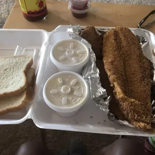 Catfish Friday with 2 sides.