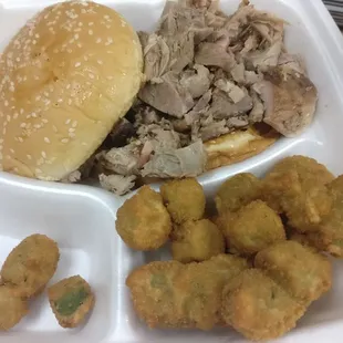 Pulled Pork Sandwich Combo (comes with your choice of side and drink) $7.75