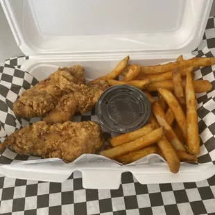 Chicken tenders and fries