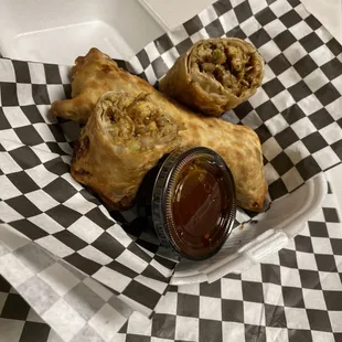 Big boys jerk eggrolls they Also come in chicken steak