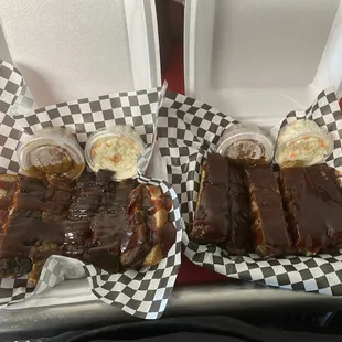Big boys rib dinner comes with five bones and two sides