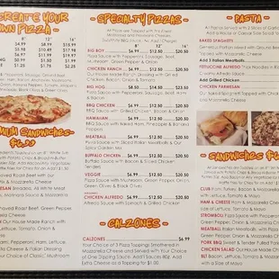 Updated menu