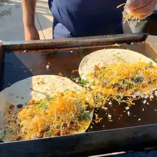 Quesadillas and tacos all day.