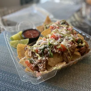 chili verde smoked pulled pork nachos