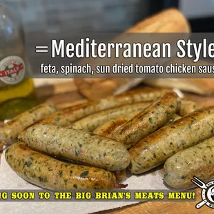 handmade feta spinach sundried tomato chicken sausage