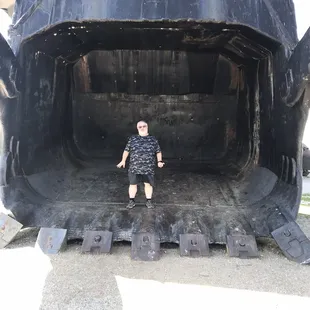 Standing inside the 90 cu yd bucket